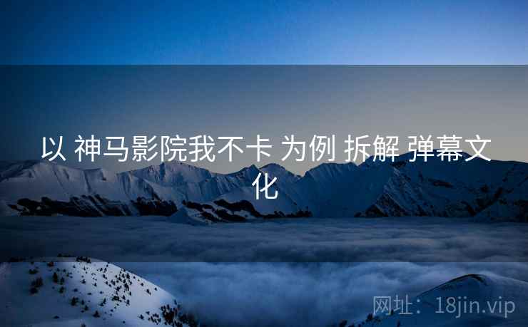 以 神马影院我不卡 为例 拆解 弹幕文化