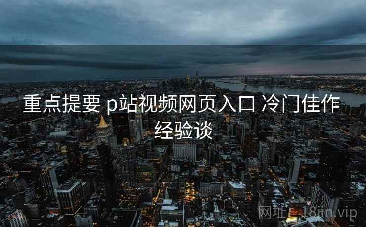 重点提要 p站视频网页入口 冷门佳作 经验谈